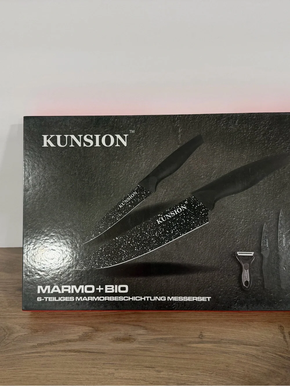 Kunsion Black Marble Coated Knife Set - 6-Piece Grooming & Kitchen Kit